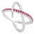 14k White Gold Unique Criss Cross Ruby Ring With Diamond Size 5.5 For Sale