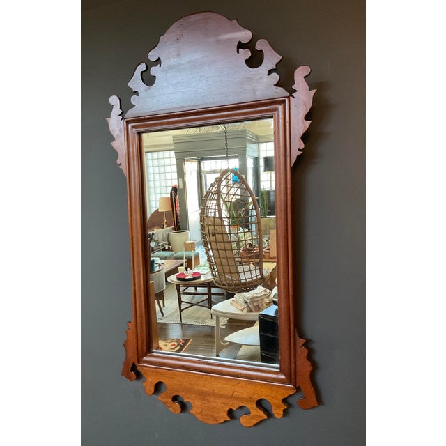 Mid 20th Century Vintage Chippendale Style Mirror in Mahogany For Sale - Image 5 of 8