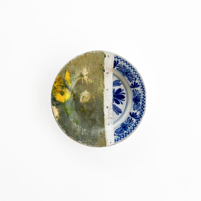 2020s "Bouquet of Asters" Contemporary Installation of Ceramic Plates and Oil on Canvas - Set of 7 For Sale - Image 5 of 18