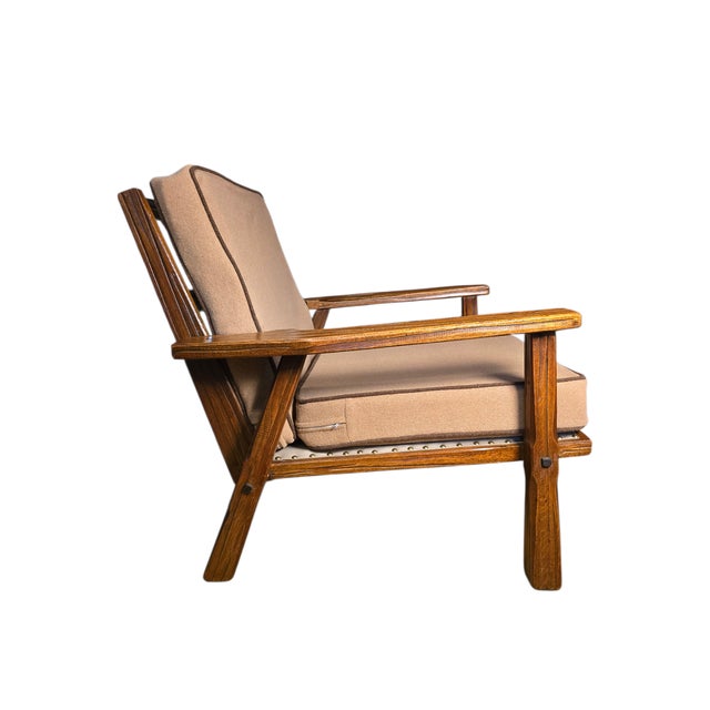 A. Brandt Ranch Oak Furniture Mid-Century Ranch Oak Lounge Chair Attributed to A. Brandt For Sale - Image 4 of 11