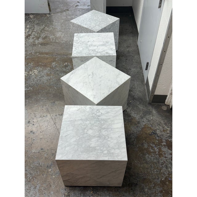 Timothy Oulton for Restoration Hardware Marble Plinth Cube Side Table For Sale - Image 10 of 12