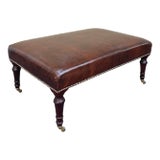 George Smith Leather Brewster Ottoman For Sale