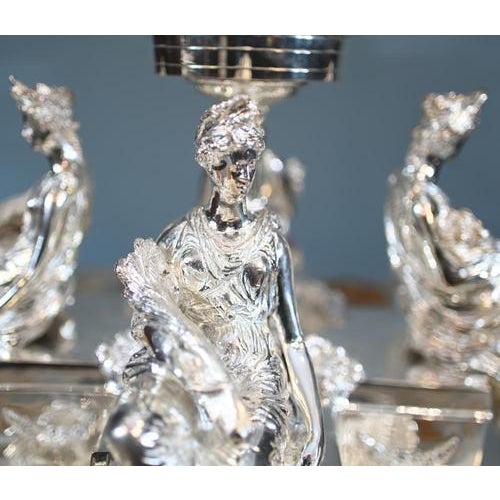 Metal English Silver Plate Centrepiece, 1930 For Sale - Image 7 of 18