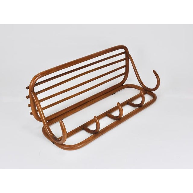 Thonet Art Nouveau Secessionist Bentwood Wall Coat Rack from Thonet, Austria, 1900s For Sale - Image 4 of 18