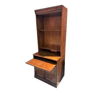 Cherry Wood Bookcase With Pullout Desk Top - Early 21st Century For Sale