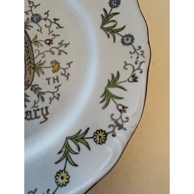 Vintage 20th Wedding Anniversary / Celebration Plate- 10 1/2" diameter signed Norcrest Fine China Made in Japan