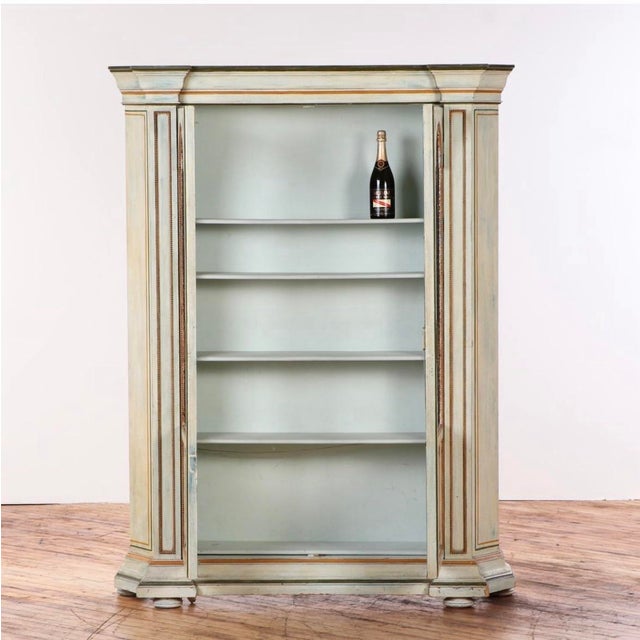 1950s Midcentury Painted Two-Door Cabinet- Lighted For Sale - Image 5 of 9