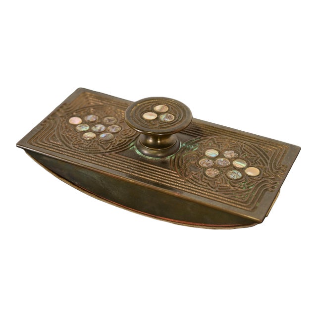 Tiffany Studios New York Bronze and Abalone Rocker Blotter For Sale