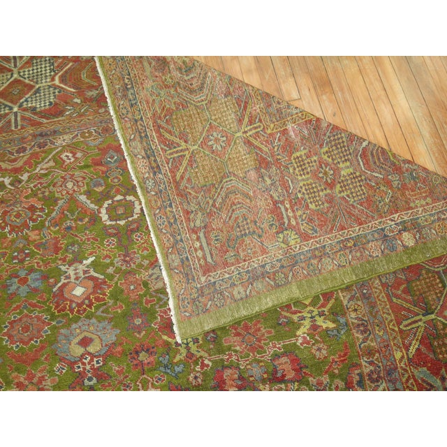 Green Antique Sultanabad Rug - 10' x 14'2" For Sale In New York - Image 6 of 9