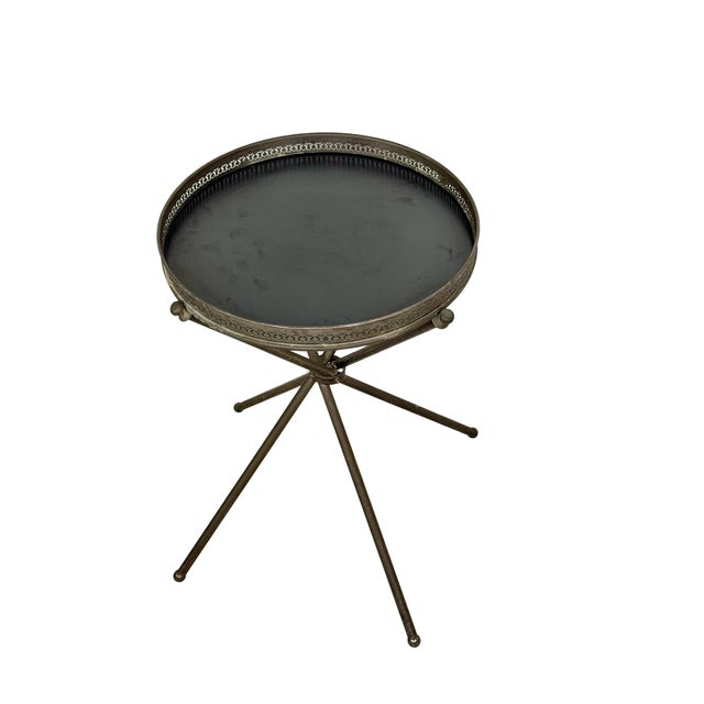 Vintage Italian Style Folding Guéridon Cocktail Tray Table For Sale In Philadelphia - Image 6 of 12