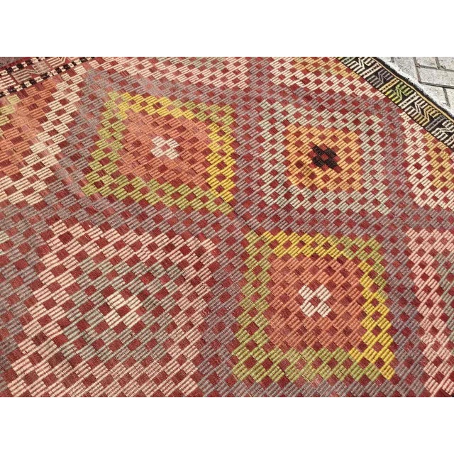 Vintage Turkish Kilim Rug - 71" X 118" For Sale - Image 4 of 10