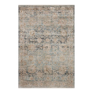 Jean Stoffer x Loloi Katherine Ocean / Coral 2'-3" x 3'-10" Accent Rug For Sale