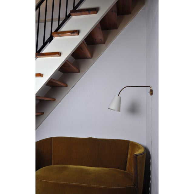 Scandinavian Modern Brass Wall Lamp with Adjustable Arm, 1950s For Sale - Image 9 of 10