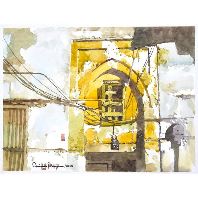 Sicily is an original drawing in Watercolor on paper applied on cardboard, realized by Michele Cascarano. The state of...