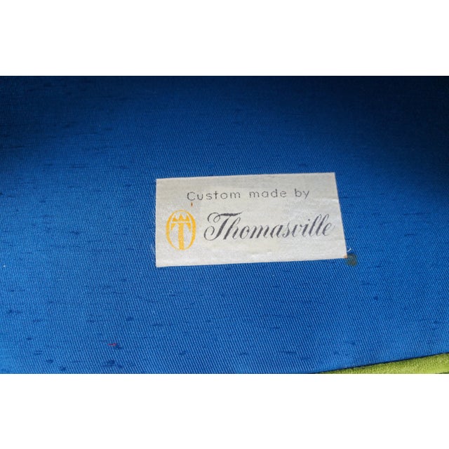 Vintage Thomasville Louis XV Style Parquetry Oak Carved Library Wingback Chair For Sale - Image 13 of 13