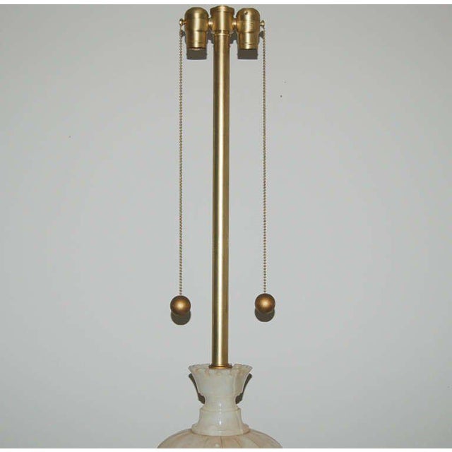 The Marbro Lamp Company Marbro Alabaster Lamp White Large For Sale - Image 4 of 10