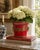A wonderfully charming early 20th century French tole cachepot finished in a rich cinnabar red with delicate gilt...