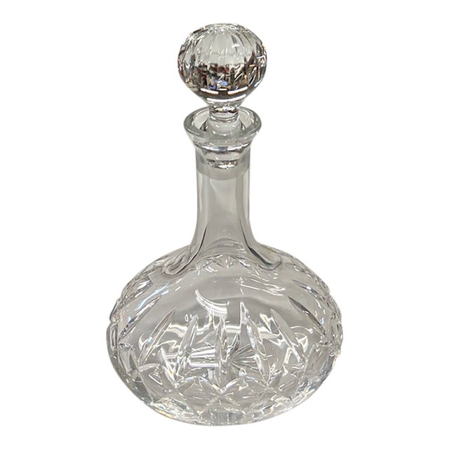 Vintage Portuguese Crystal Decanter, Signed For Sale