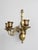 Vintage Brass Three Arm Wall Candle Sconce For Sale - Image 9 of 14
