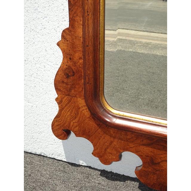 54" Tall Vintage Henredon French Chippendale Brown Gold Gilt Wall Mantle Mirror For Sale - Image 10 of 12
