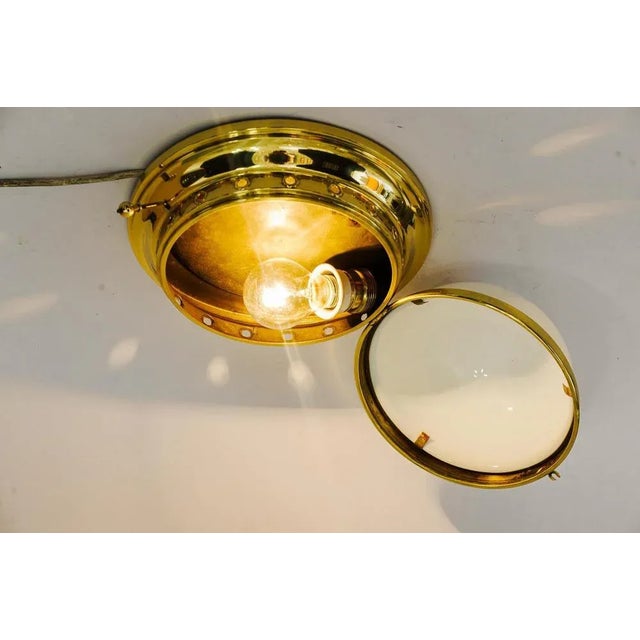 Art Deco Ceiling Lamp with Opal Glass Shade, Vienna, Austria, 1920s For Sale - Image 10 of 12