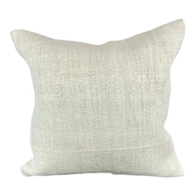 20 x 20 Hemp Pillow Turkish Cushion Natural Grayish White Pillow Cushion Cover For Sale