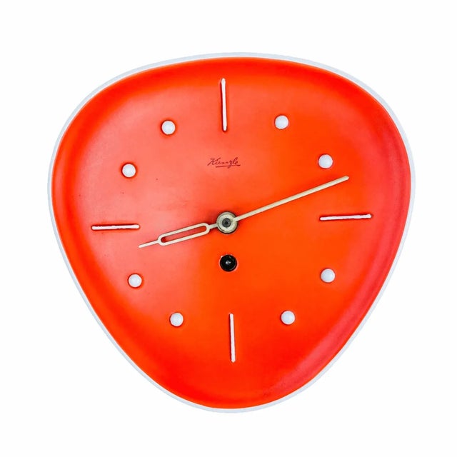 Red Wall Clock in Ceramic Teardrop Shape from Kienzle, 1950s For Sale - Image 8 of 8