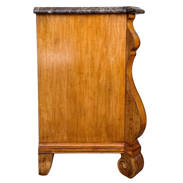1990s French Provincial Louis XV Style Hand-Painted Marble Top Bombe Commode Chest by Ferguson Copeland For Sale - Image 11 of 14
