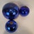 Late 19th Century Indigo Blue Spheres in Eglomisé Glass, France, 1930s, Set of 4 For Sale - Image 12 of 18