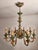 Vintage Louis XV Silvered Gold-Plated Leaf Carved Wood Eight Light Chandelier with Floral Motifs, Italy, 1920s, Set of 2 For Sale - Image 17 of 18