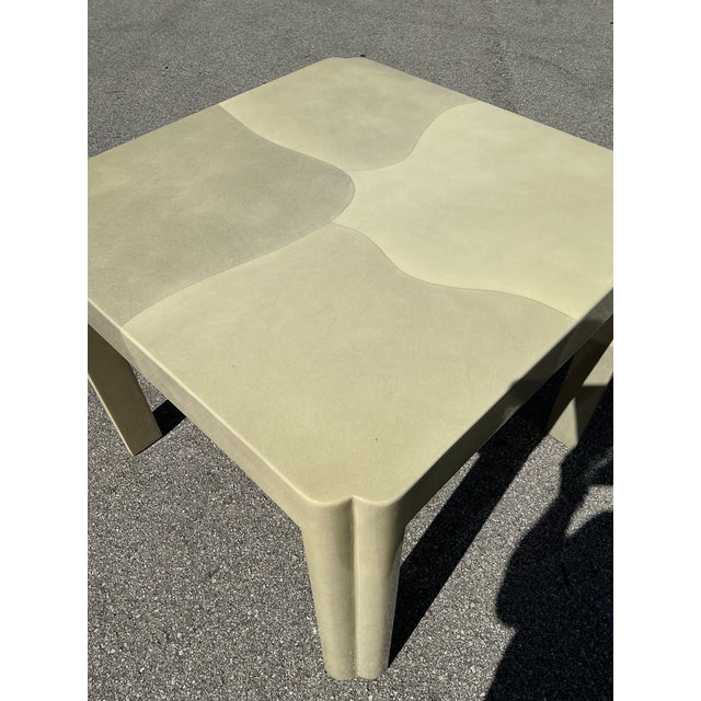Vintage 80s Parchment Paper Game Table For Sale - Image 11 of 12