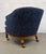 Navy Blue Mid-Century Modern Rolling Tufted Barrel-Back Club Chairs For Sale - Image 8 of 14