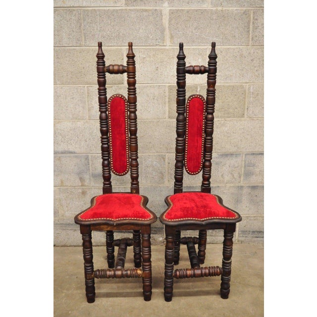 Vintage Spanish Jacobean Renaissance Revival Gothic Red Hall Prayer