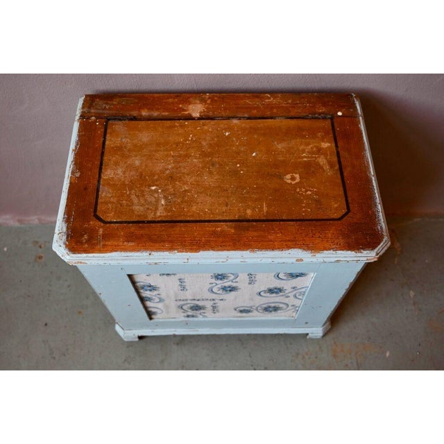 Blue Large Vintage Patinated Wooden Chest For Sale - Image 8 of 13