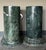 Antique pair of green marble columns from Agra, India 1930's. Quarry sourced from Rajasthan. Two pieces each.Base top...