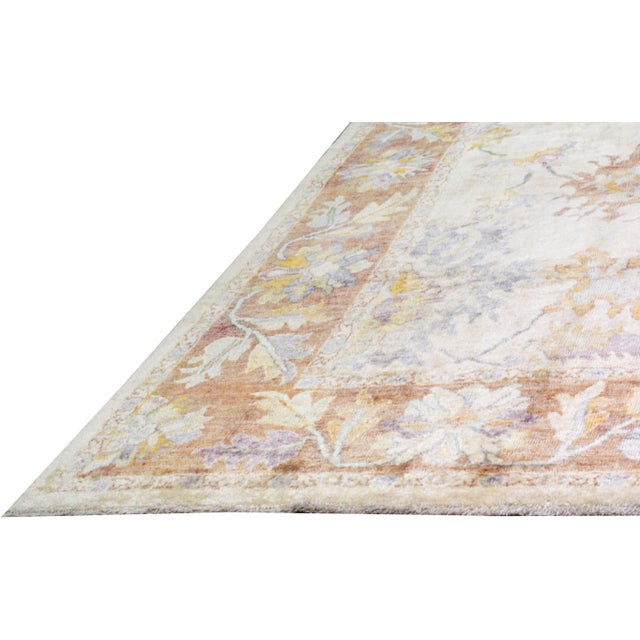 2010s Contemporary Oushak Hand Knotted Wool Rug,10'X13'6" For Sale - Image 5 of 6