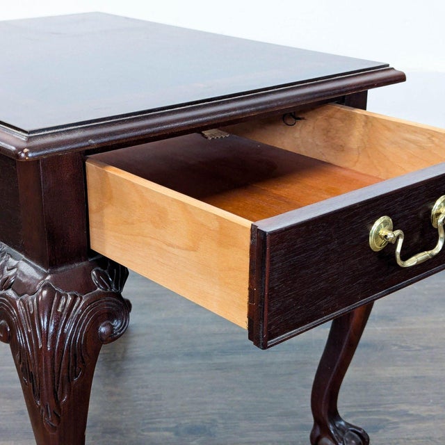 Wood Vintage 1994 Thomasville Mahogany End Table For Sale - Image 7 of 10