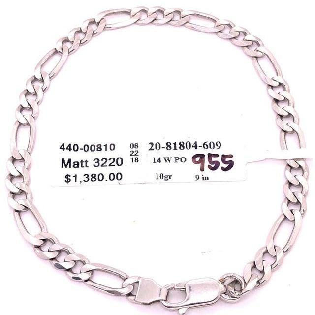 2010s 14 Karat White Gold Fancy Link Bracelet For Sale - Image 5 of 7
