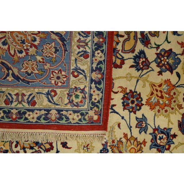 Antique Persian Isfahan Rug For Sale - Image 9 of 9