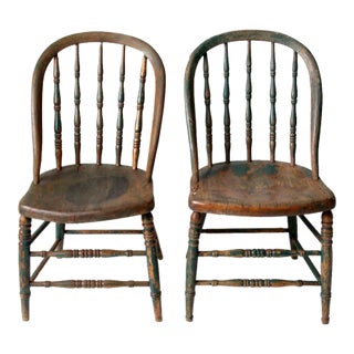 Antique Windsor Chairs Pair For Sale