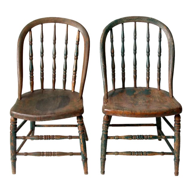 Antique Windsor Chairs Pair For Sale