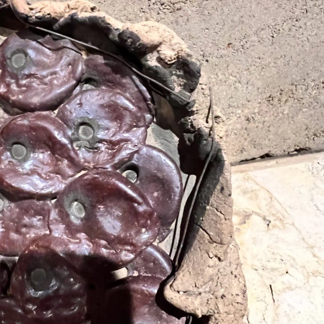 AMBIANIC presents Modern Faces Abstract Art small eye sculptural pottery 6 tall x 7.5 x 6.38 Preowned original vintage...