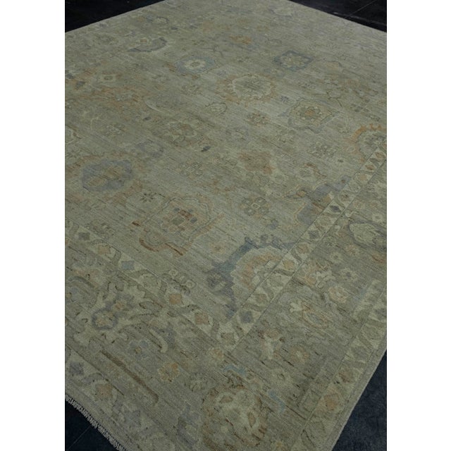 Turkish Turkish Oushak Rug 9'2" x 11'11" #17652 For Sale - Image 3 of 8