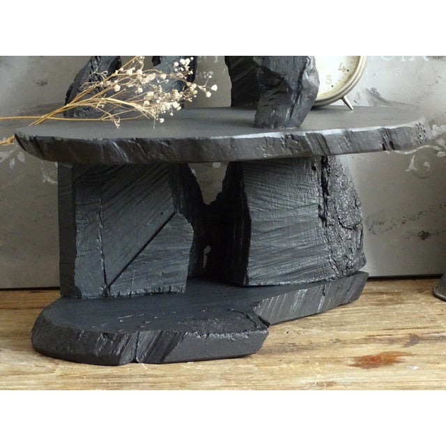 Abstract 80s Abstract Wood Desktop Display, 2-Tier Shelf For Sale - Image 3 of 12