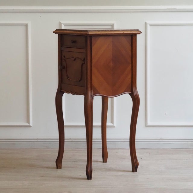 Antique Louis XV Bedside Table with Marble Top, 1900s For Sale - Image 10 of 11