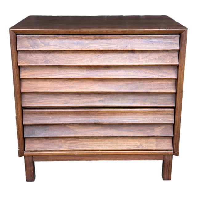 American of Martinsville Wonderwood Walnut Three-Drawer Chest For Sale