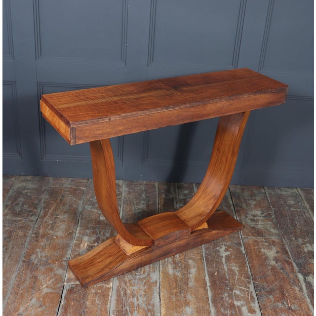 Art Deco French Walnut Console Table, 1930s For Sale - Image 15 of 16
