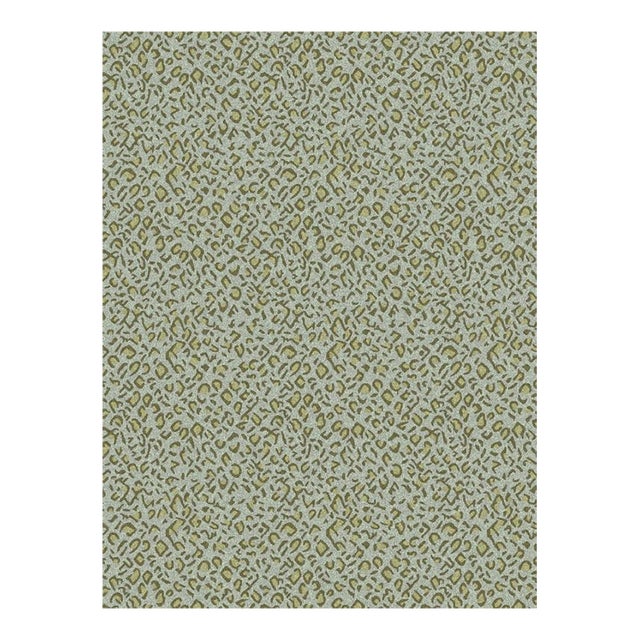 Panthera Spotted Leopard Hand-Looped Area SAMPLE Rug - Peridot Green For Sale
