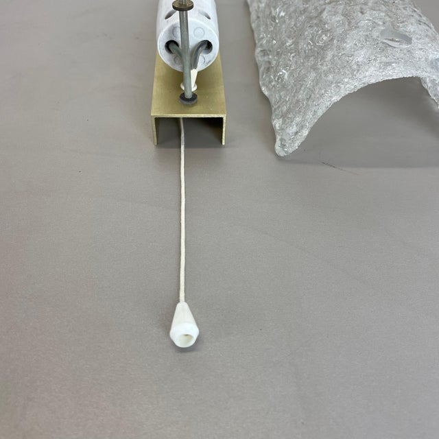 Small German Ice Glass Wall Light, 1970s For Sale - Image 17 of 18