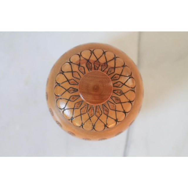 Vintage Handmade Pyrography Wood Trinket Box For Sale - Image 4 of 7